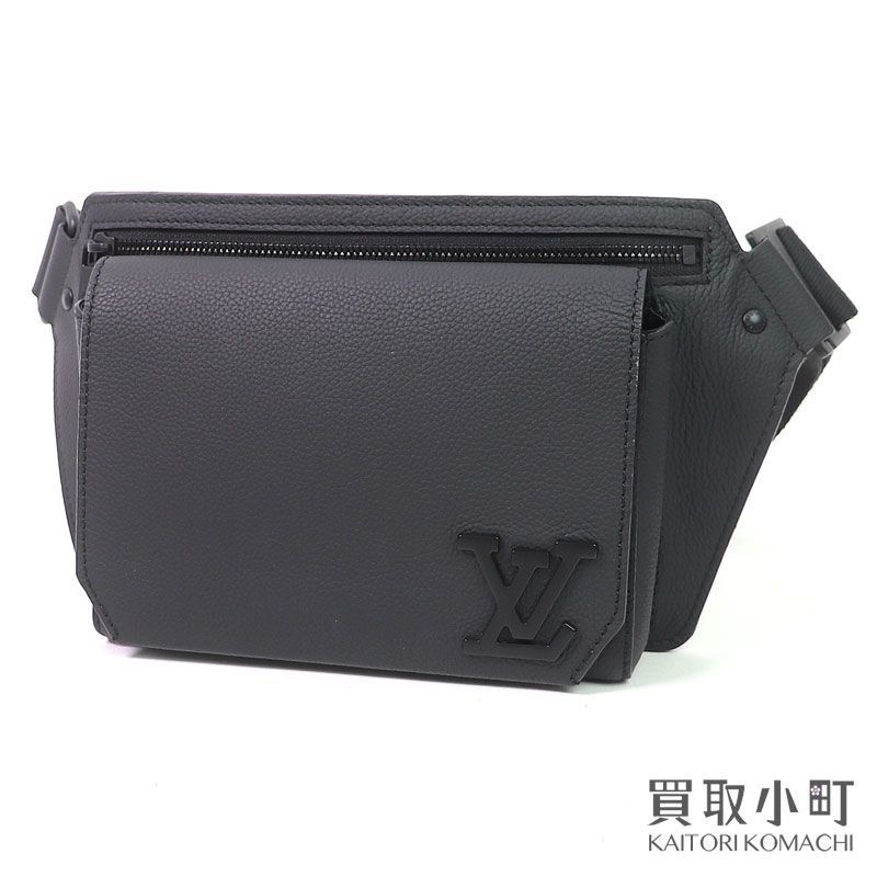 期間 10 23まで ルイヴィトン LOUIS VUITTON M57081 テイクオフ スリング LVアエログラム カーフスキン ノワール ベルトバッグ クロスボディ バムバッグ ショルダー 斜め掛け グレインレザー Aランク