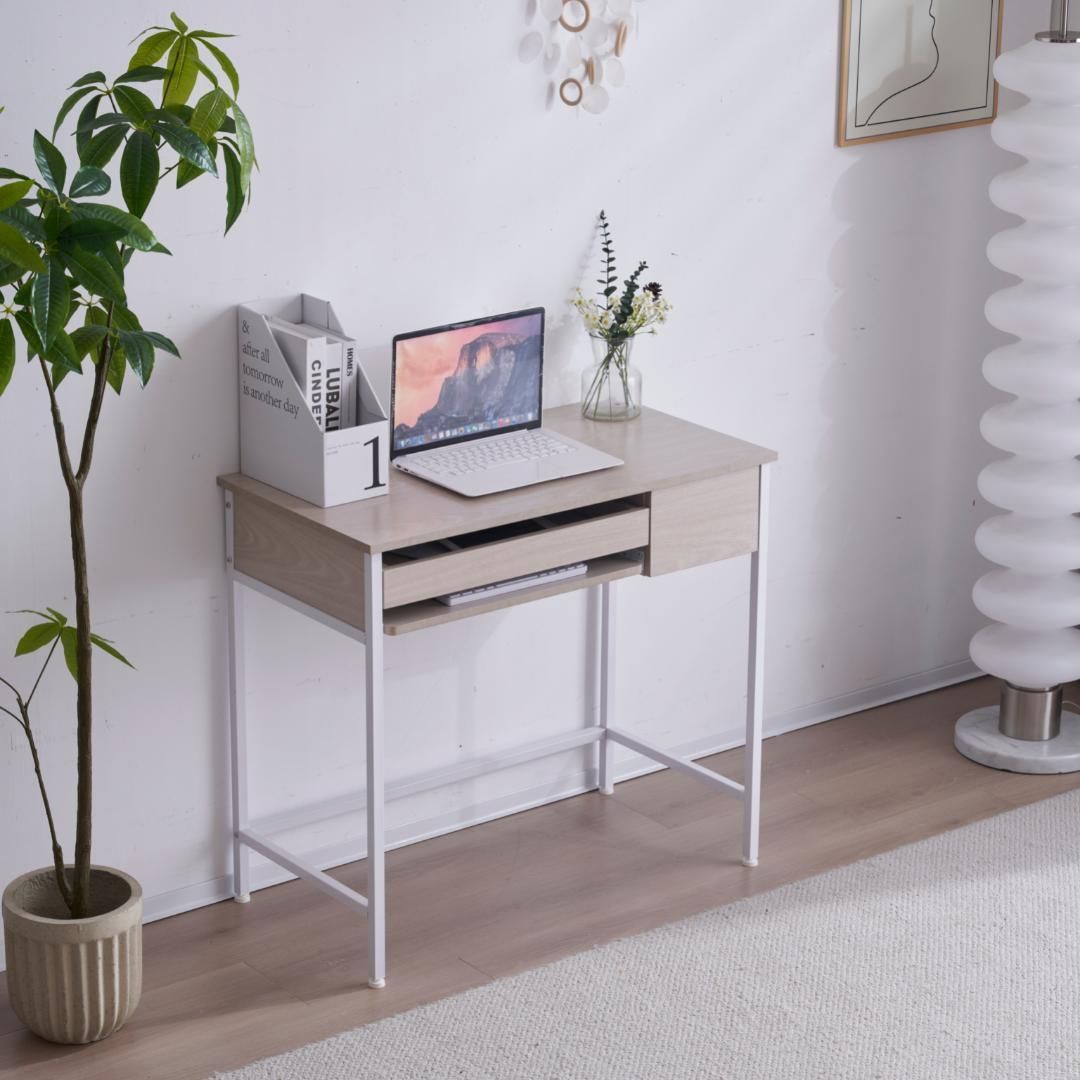 【木目調ホワイト】パソコンデスク 引き出し付き 収納台 pcデスク大理石柄 卸売 【木目調ホワイト】パソコンデスク 引き出し付き 収納台 pcデスク