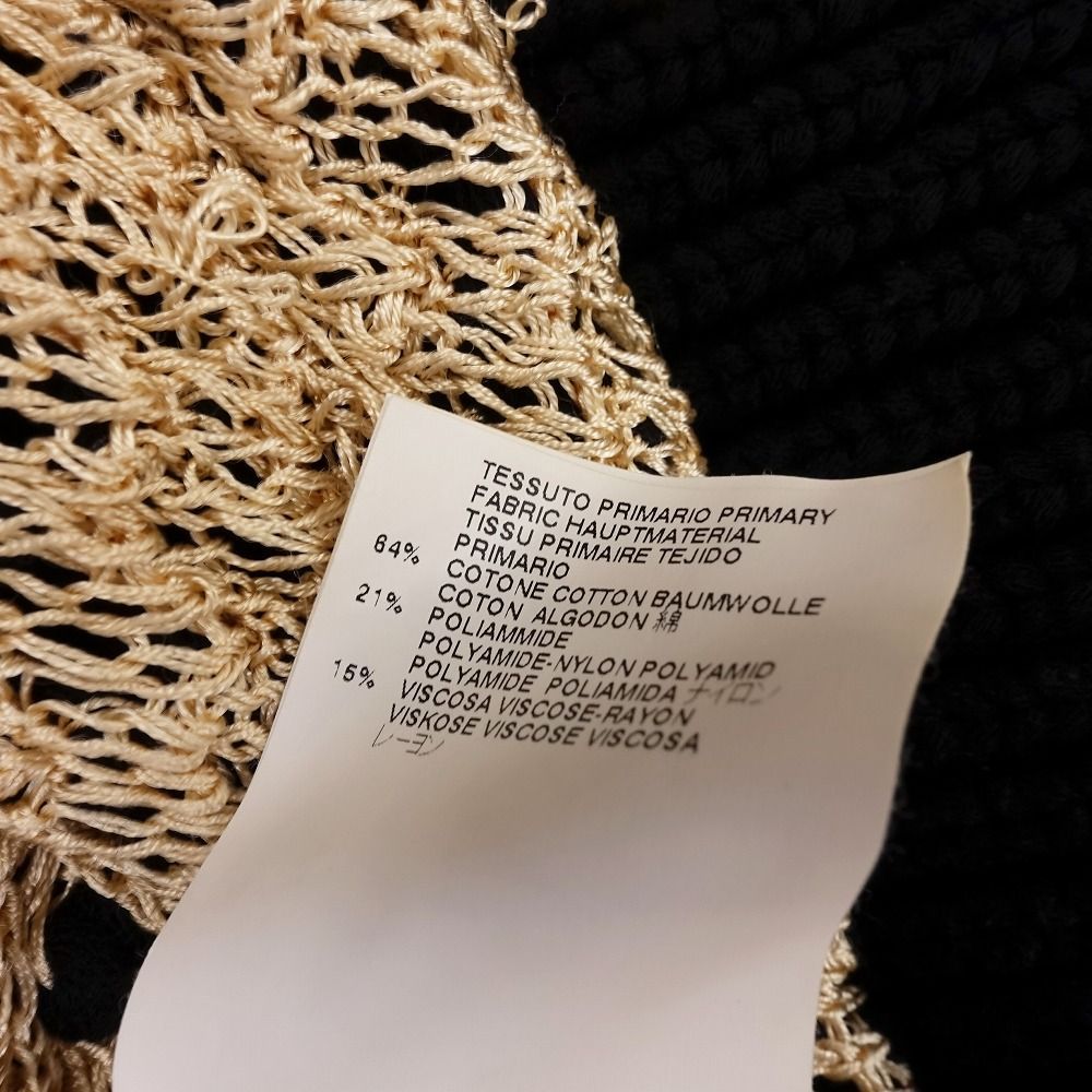 13ss MM6 Maison Margiela マルジェラ 透かし編み ニット カーディガン ジャケット 長袖 上着 サイズS ブラック レディース 【中古】 13ss MM6 Maison Margiela マルジェラ 透かし編み ニット