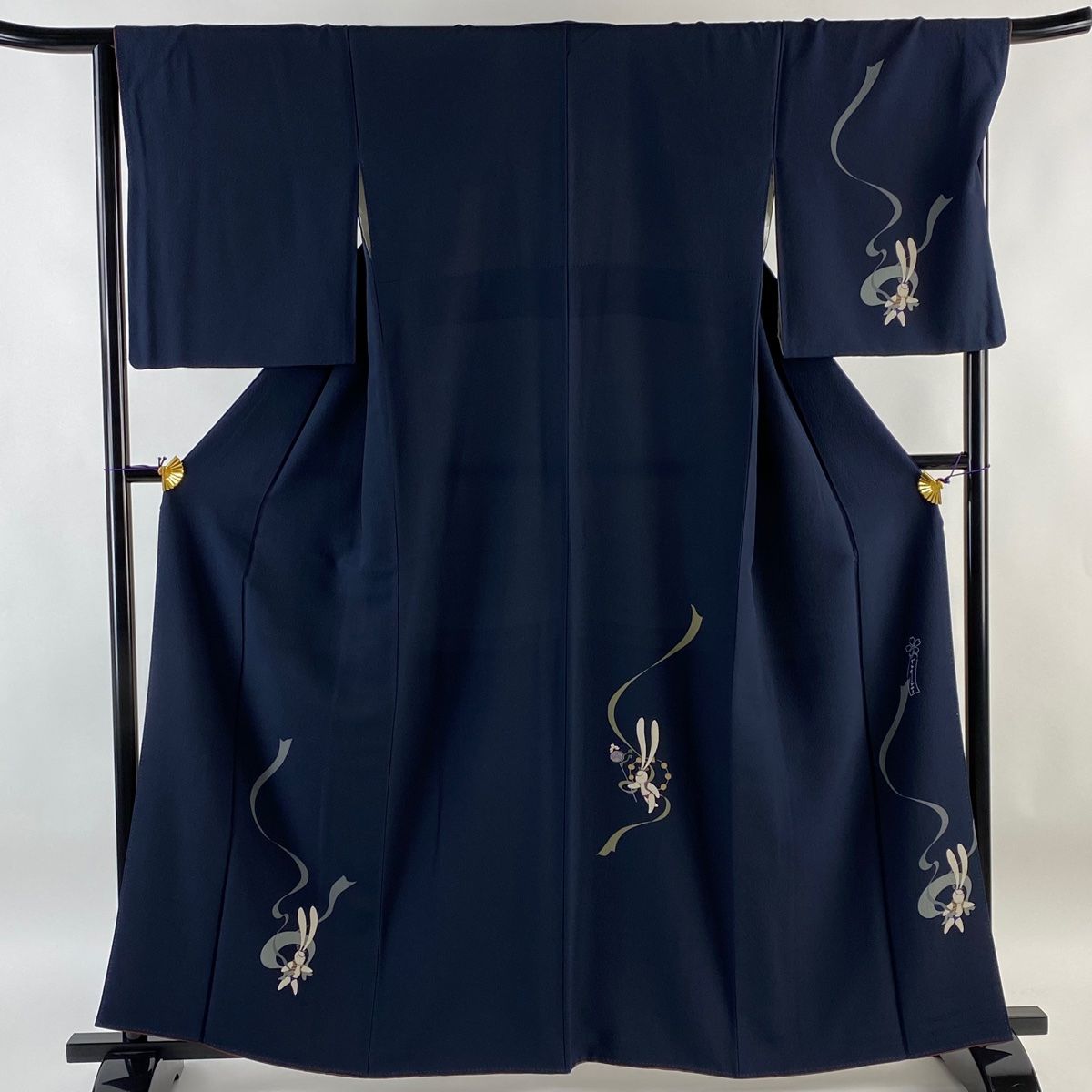 訪問着 身丈161cm 裄丈65.5cm M 袷 辻村ジュサブロー 落款 風神雷神  