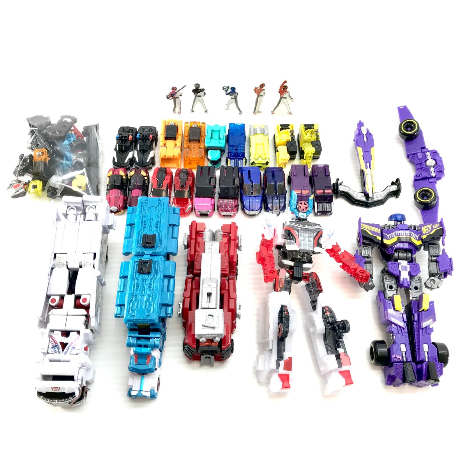 ●BANDAI 食玩 プラモデル ミニプラ 爆上合体シリーズSP ブンブンジャーロボ＆ブンブンカーセット バクアゲクリアver. 爆上戦隊ブンブンジャー 他 組立済み
