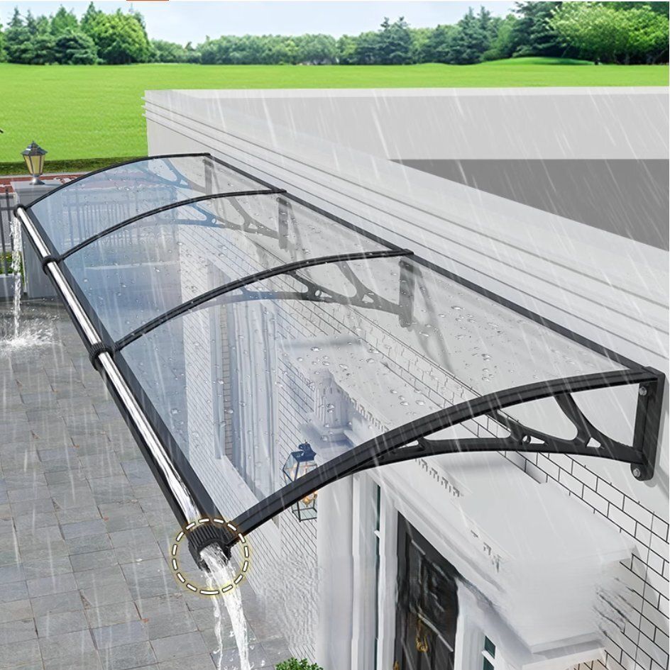 大水槽の雨よけ屋根家用の窓 庭の門 ベランダ ルーフテラス用のPC耐力板の静かな雨よけ60x200cm