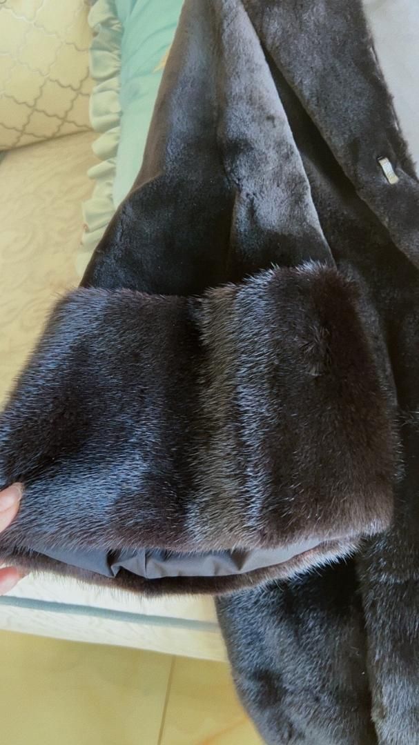 上質シェアードミンクコート黒ミンクファーコート毛皮