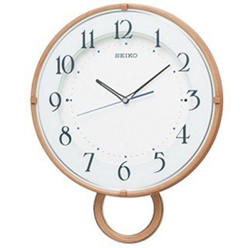 【送料無料】SEIKO CLOCK (セイコークロック) 掛け時計 電波 アナログ 飾り振り子 薄茶木目模様 PH206A　※北海道・九州・沖縄・離島は別途送料（1080円〜2160円）かわいい　人気　見やすい　ポッ