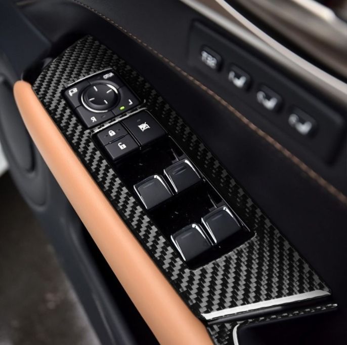 内装 レクサス GS 右ハンドル用 ドアウィンドウ スイッチ ボタンフレーム ステッカー パネル カバー 2013-2019年