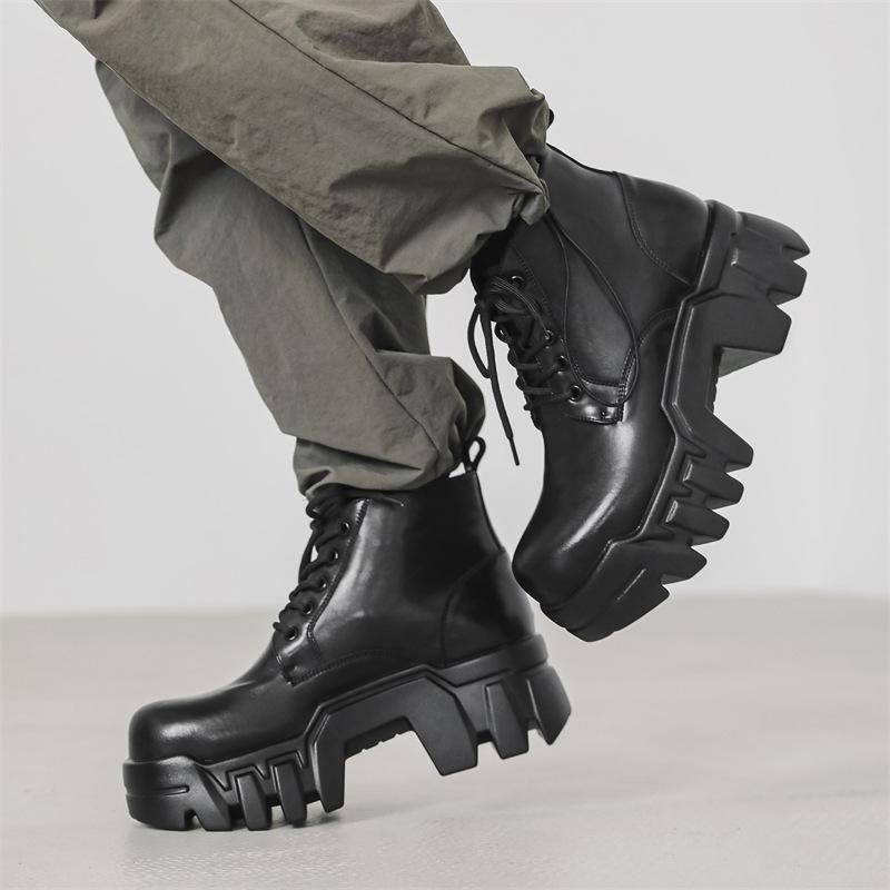 10cm身長UPメンズシークレットブーツシューズ厚底靴ウェッジソール
