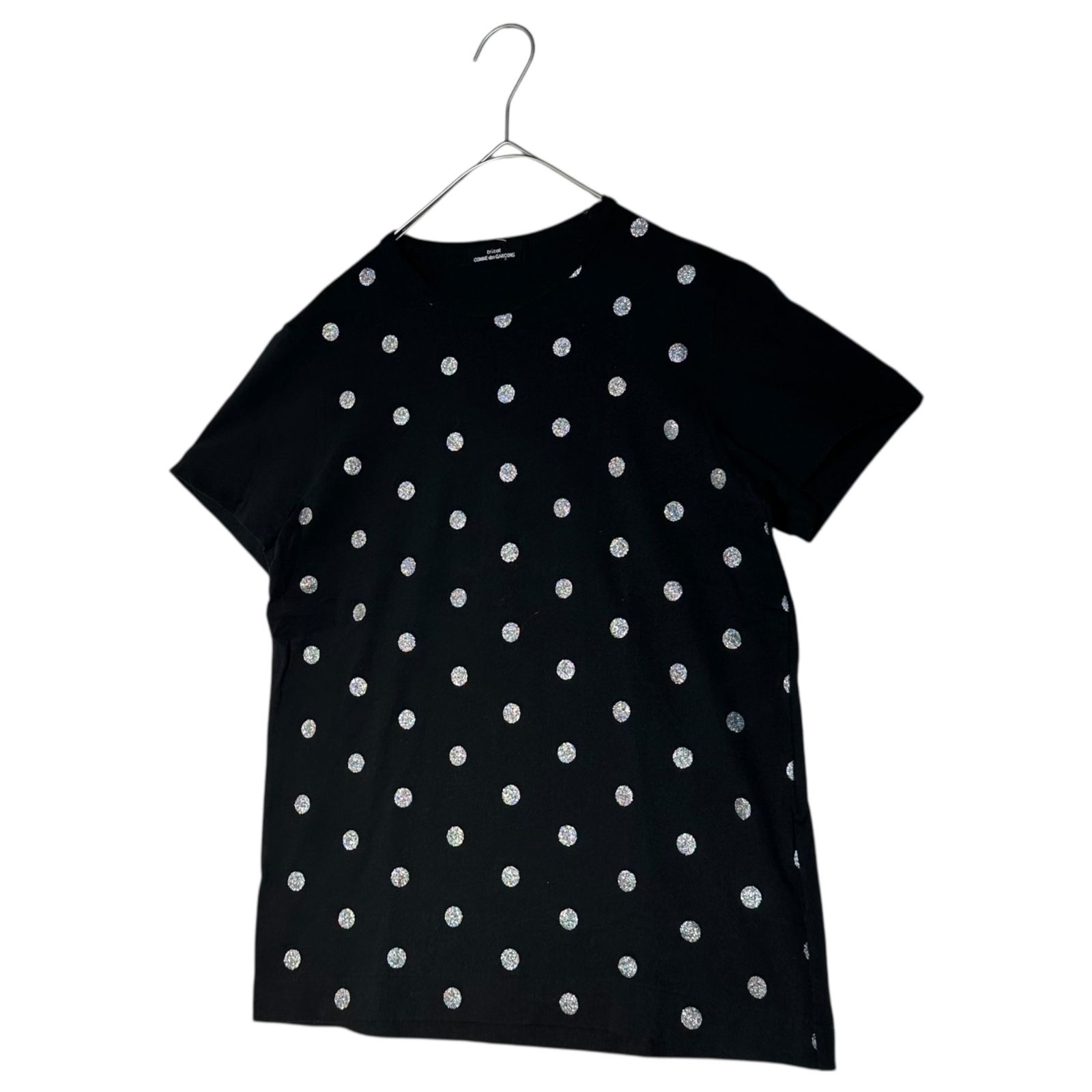 トリココムデギャルソン / ギンガムチェック立体装飾Tシャツ 黒 S トリココムデギャルソン / ギンガムチェック立体装飾Tシャツ 黒