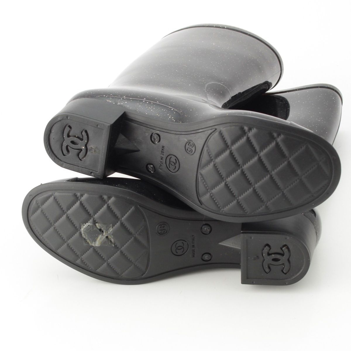 ラメ レインシューズ