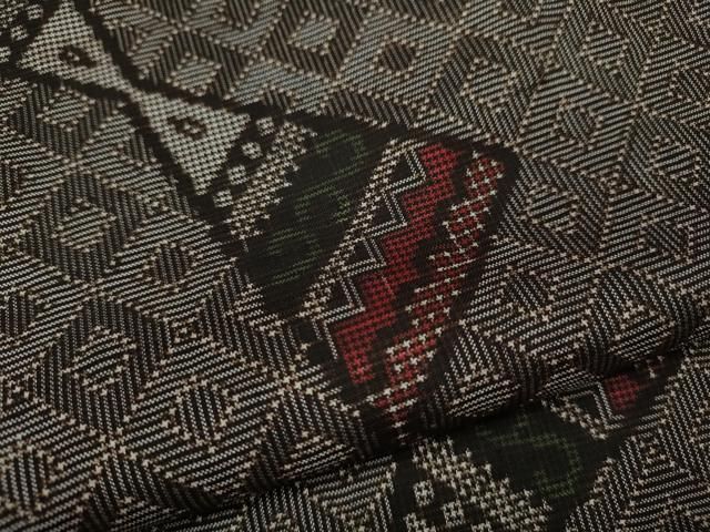 平和屋着物●本場大島紬　龍郷絣　吉祥間道　正絹　逸品　CAAX4794ut 平和屋着物○本場大島紬 龍郷絣 吉祥間道 正絹 逸品 CAAX4794ut 平和屋