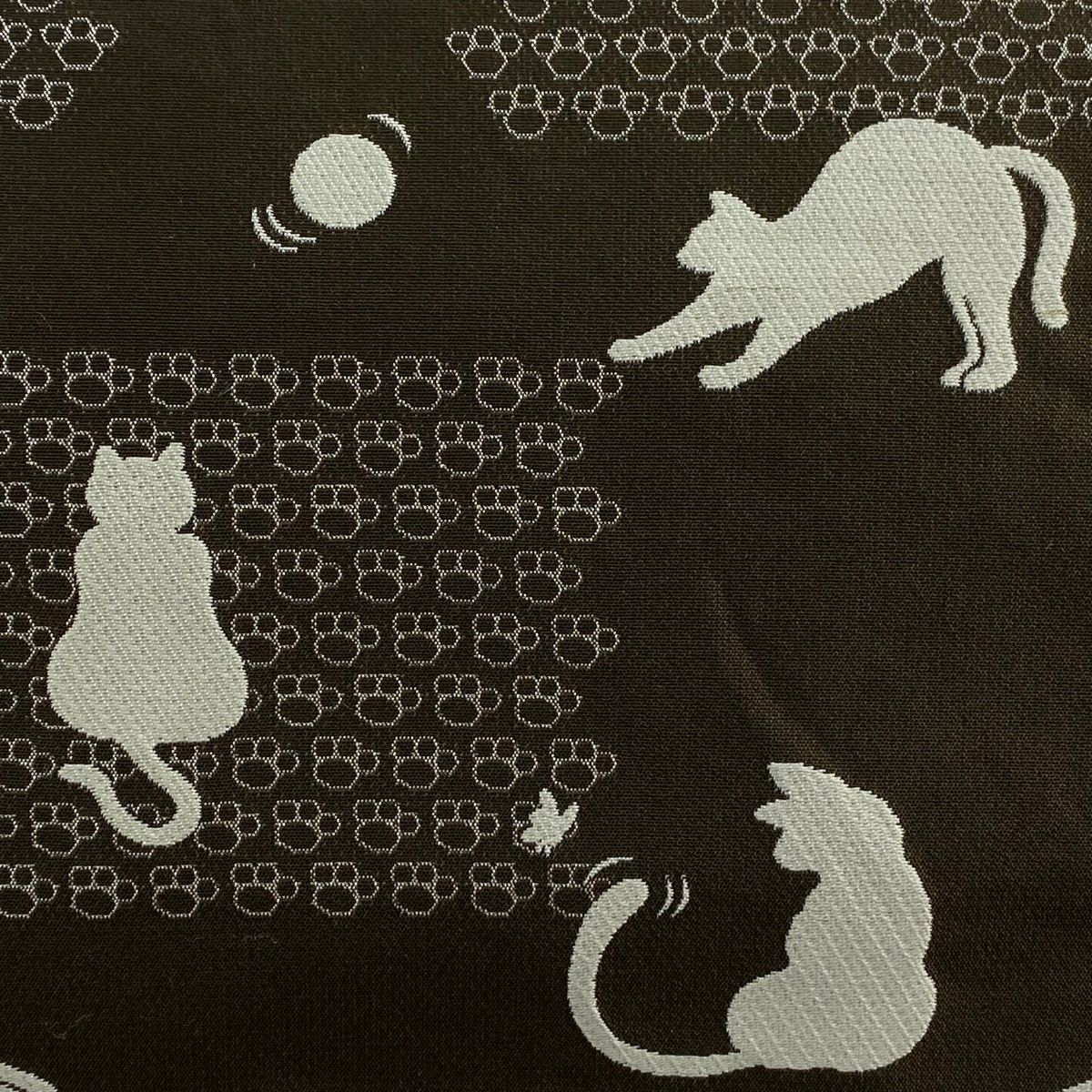新品！黒猫のシルエット足跡付け帯・作り帯 新品！黒猫のシルエット足跡付け帯・作り帯