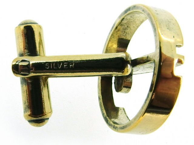 ダンヒル カフス カフリンクス メンズ スウィヴル式 ｄマーク ゴールド シルバー925ゴールドメッキ dunhill  T19078S 
