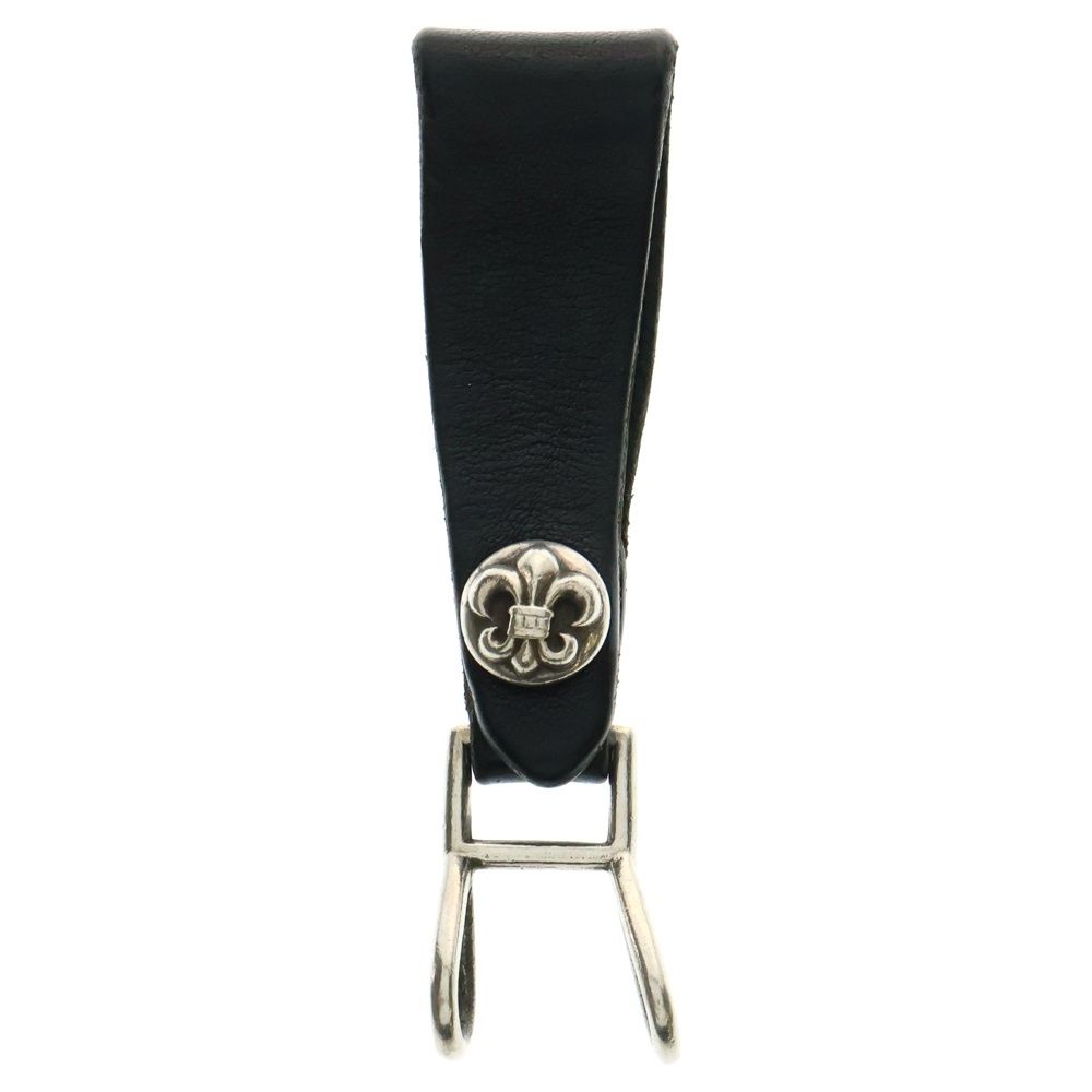 CHROME HEARTS クロムハーツ BELT LOOP BSフ ボタンレザーベルトループ シルバー|ブラック BCA401
