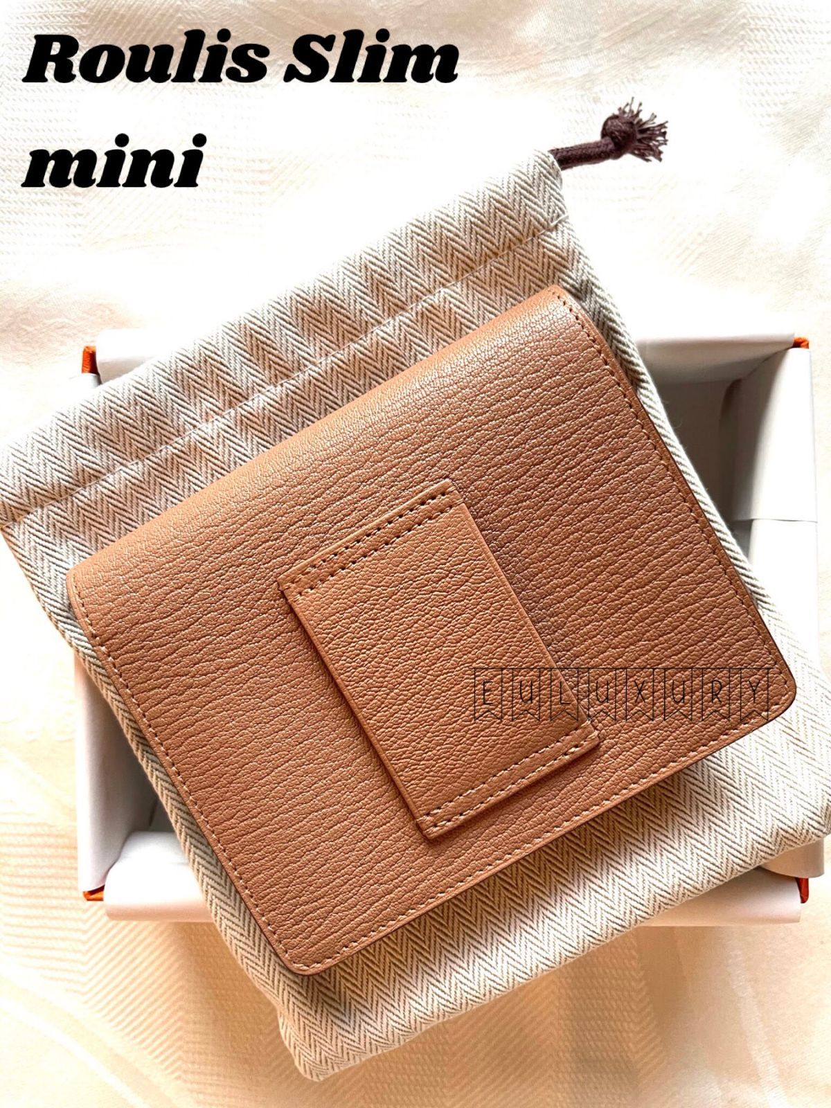 NEW！上品★ルリスリム★ミニ財布3WAY ケブラチョのシェーブル 新品】エルメス☆ルリスリム☆ミニ財布3WAY ケブラチョの