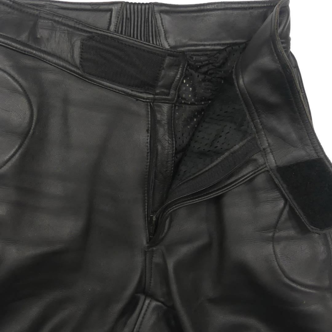 ライディングパンツ レザーパンツ メンズ L 黒 本革 バイク HH9375