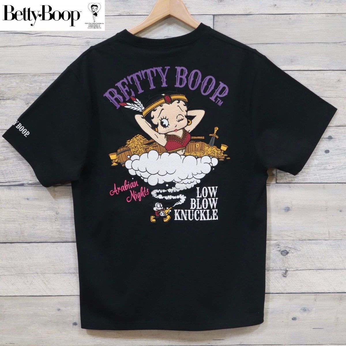 新品 メンズ ベティ・ブープ BettyBoop 半袖Tシャツ バック 刺繍