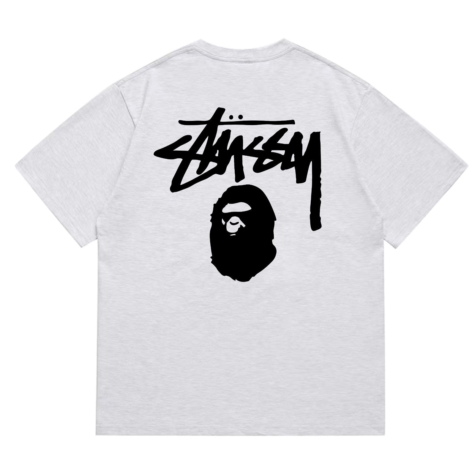 STUSSY × A BATHING APE 半袖 ステューシー コラボ Tシャツ ホワイト\ブラック 大猿 BAPE 201 - メルカリ