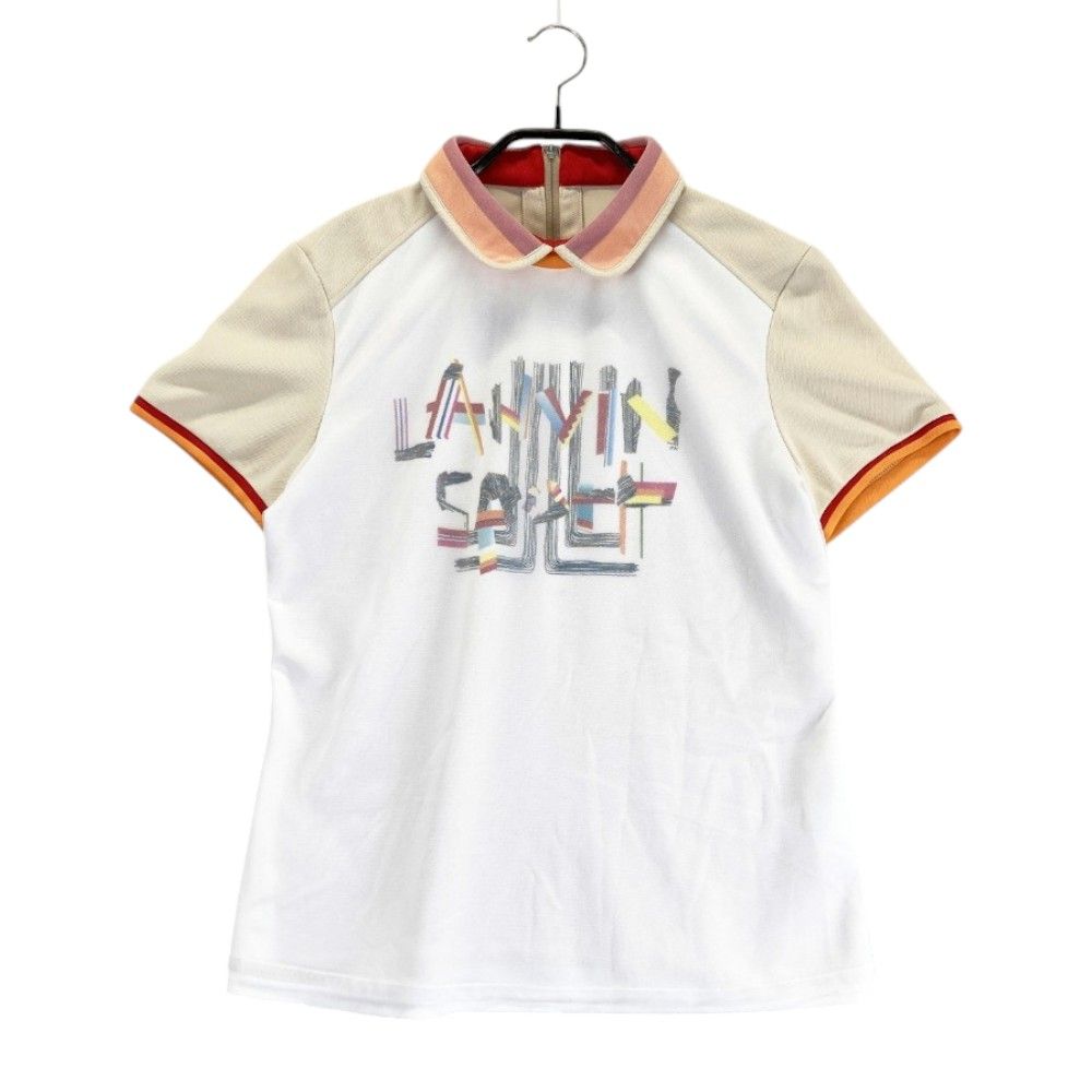 サイズ：40 LANVIN SPORT ランバン スポール  襟付 半袖Tシャツ  ホワイト系 [240101377167] ゴルフウェア レディース ストスト サイズ：40 LANVIN SPORT ランバン スポール 襟付 半袖Tシャツ