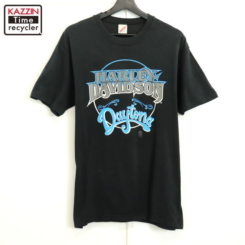 90s HARLEY DAVIDSON JERZEES バイカー モーターサイクル 半袖Ｔシャツ メンズ 表記Lサイズ