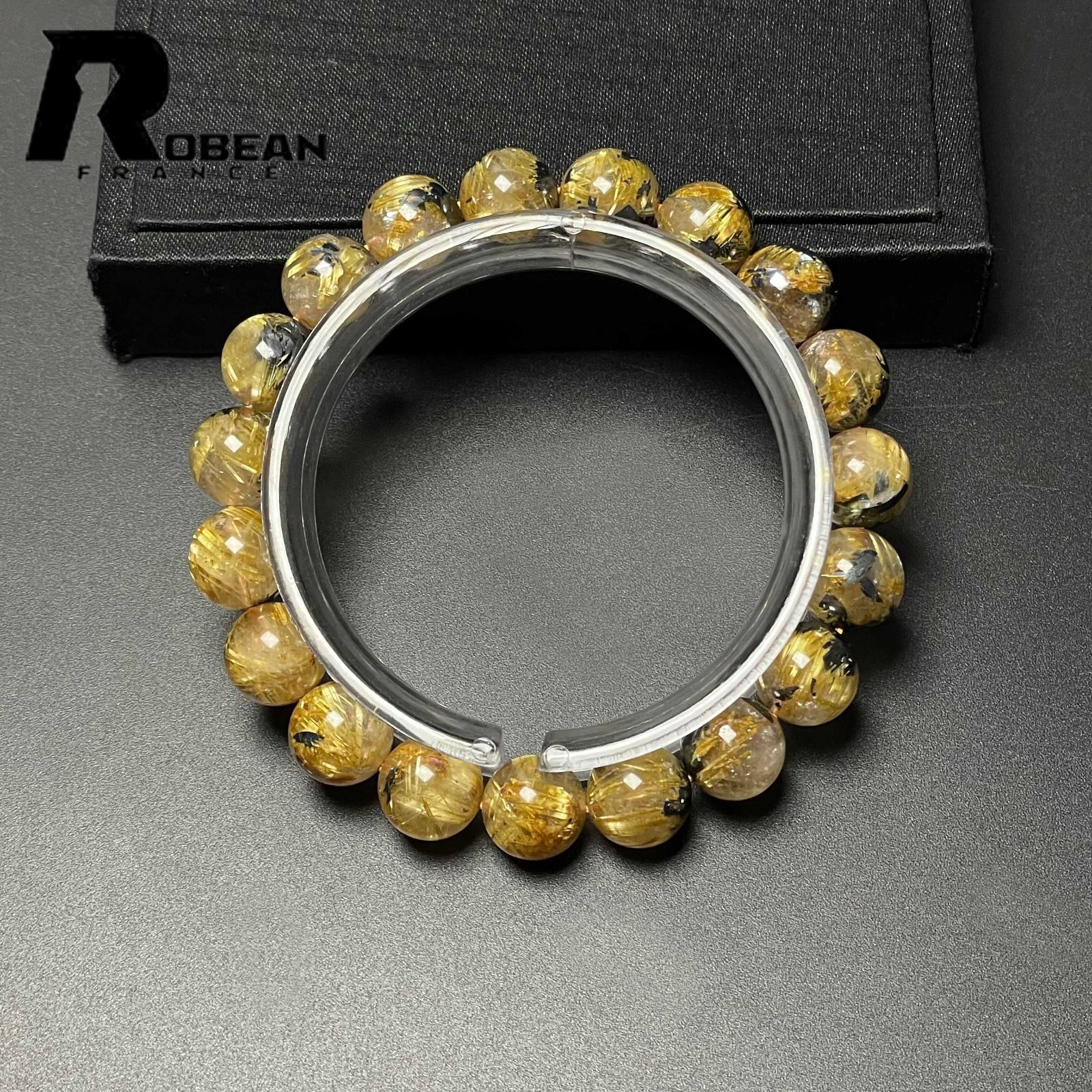K18 極上10Aタイチンルチル12&8mmブレスレット　ラグジュアリー　金針 rc-b3168-i01.jpg