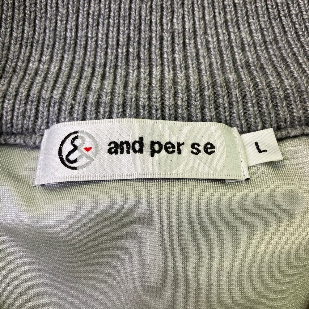 サイズ：L AND PER SE アンパスィ  裏地付 ニット ジャケット  グレー系 [240101360008] ゴルフウェア メンズ ストスト サイズ：L AND PER SE アンパスィ 裏地付 ニット ジャケット