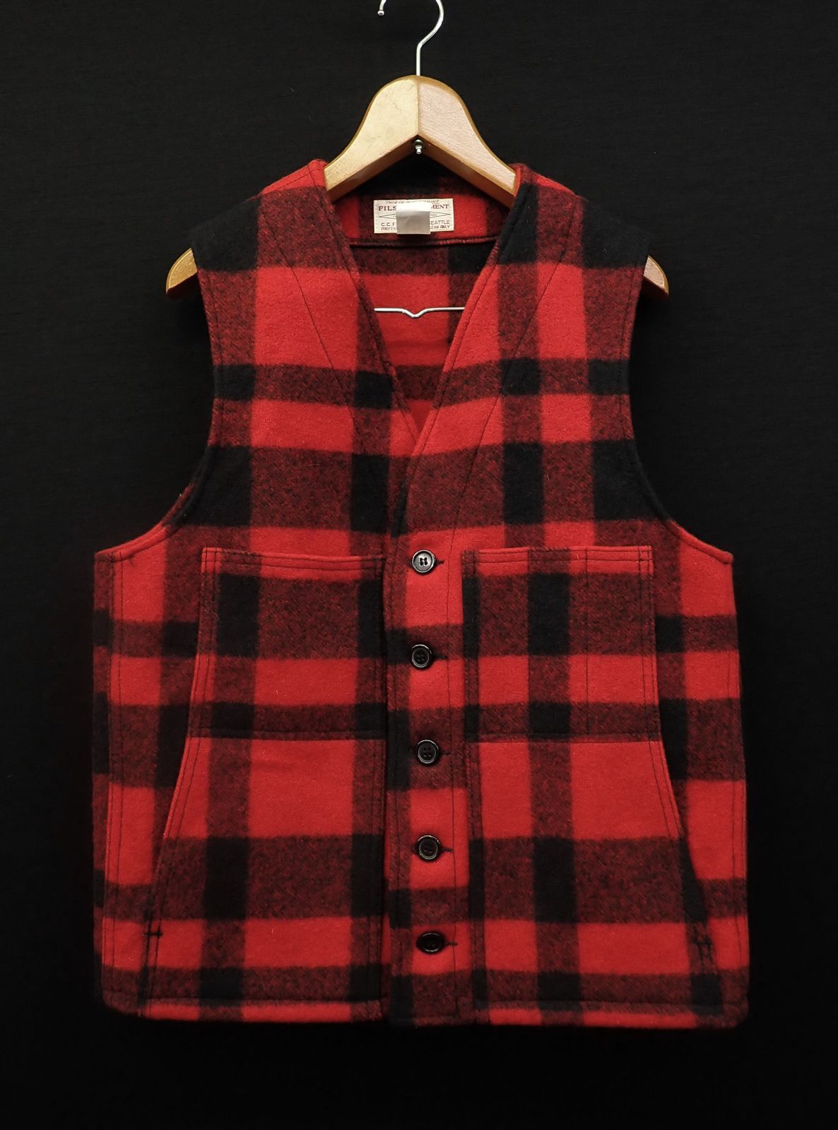 FILSON GARMENT 38 ベスト チェック ウール USA製 フィルソン・ ベスト