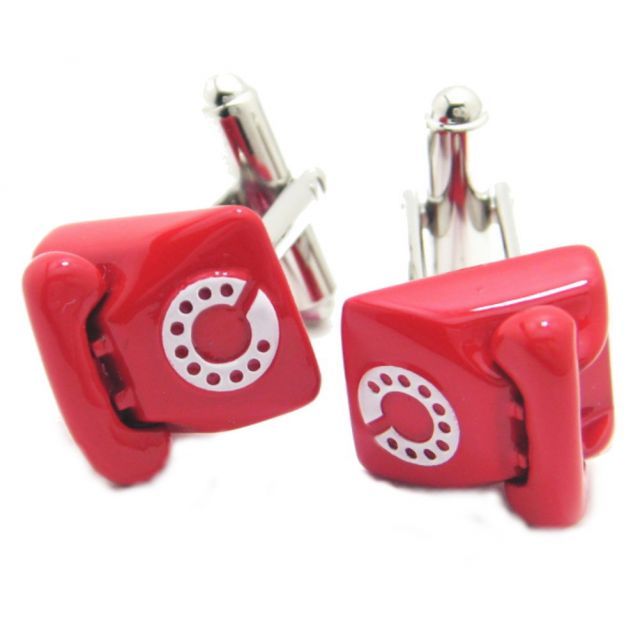 長電話注意  ころりんレトロな赤電話 カフス カフスボタン カフリンクス cufflinks cuffs メンズ 男性 結婚式 ユニーク おもしろ 面白 面白い    おしゃれ カフスマニア
