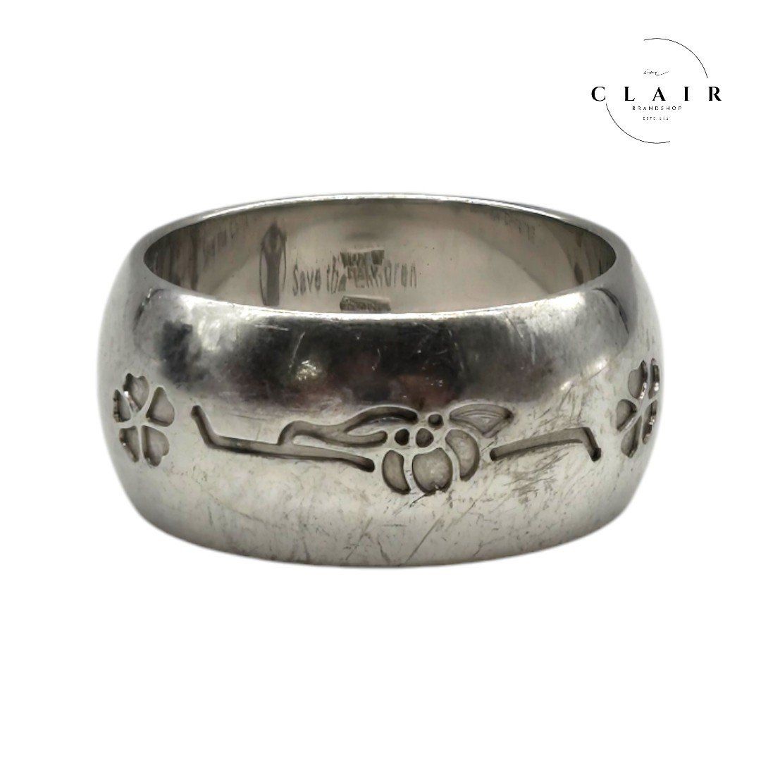 新品同様Bulgari シルバーリング Save theChildren約16号 BVLGARI ブルガリ セーブザチルドレンリング シルバー
