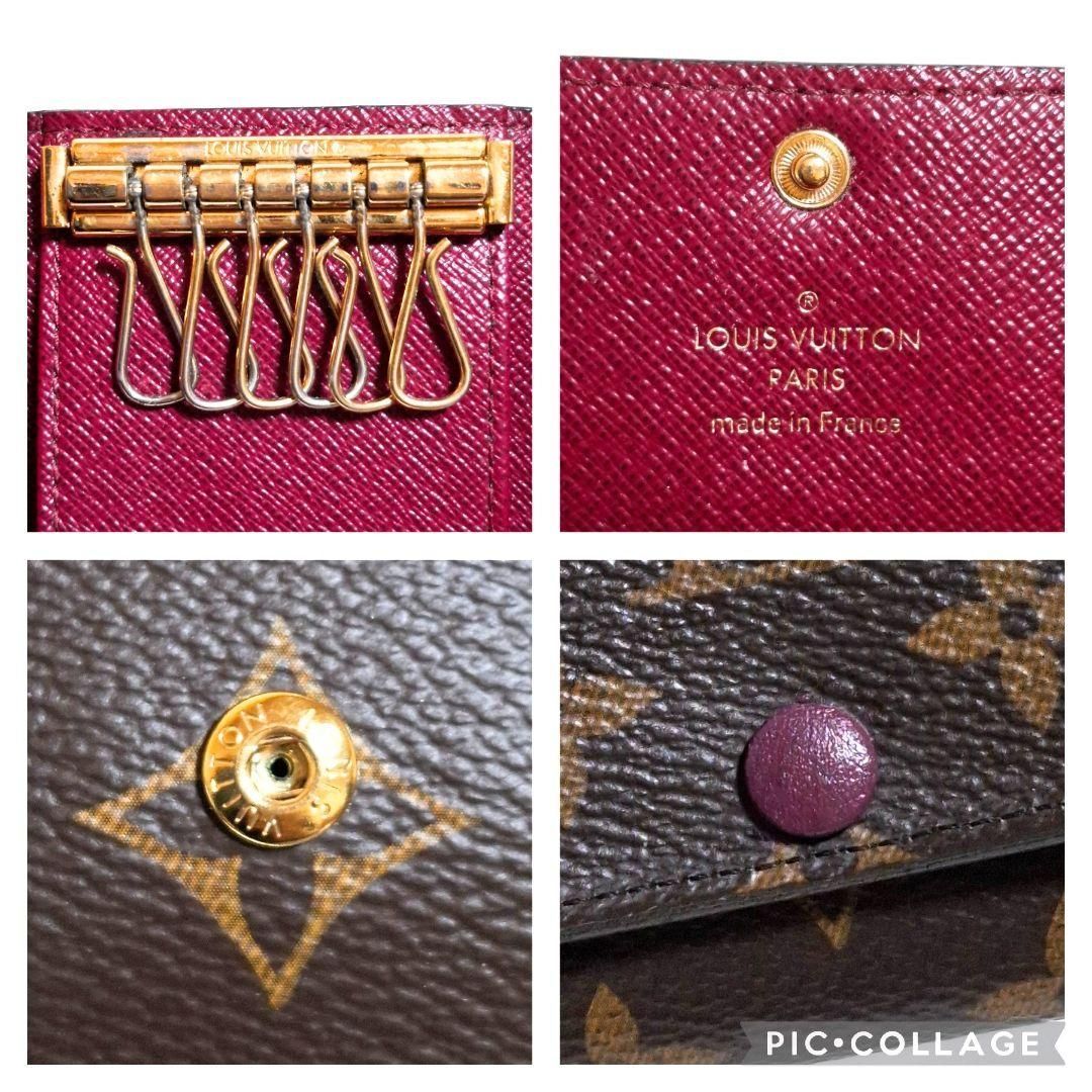 M*♡様 正規品 美品 ルイヴィトン ミュルティクレ6 フューシャ モノグラムC ルイヴィトン キーケース LOUIS VUITTON 破格本物 モノグラム