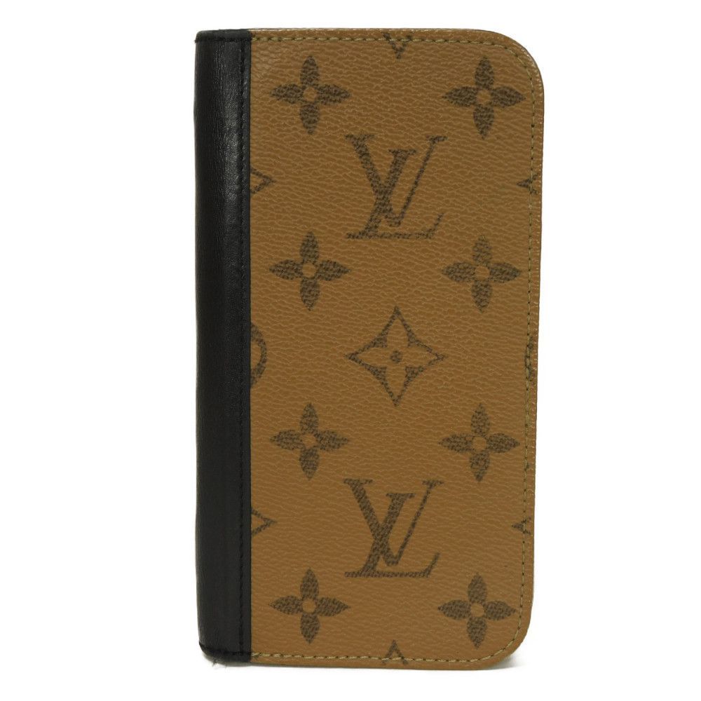 LOUIS VUITTON ルイ ヴィトン iPhone 14 Pro フォリオ LVロゴ フラワー キャメル ベージュ ブラウン ブラック 手帳型 モノグラム リバース ノワール スマホケース M81977