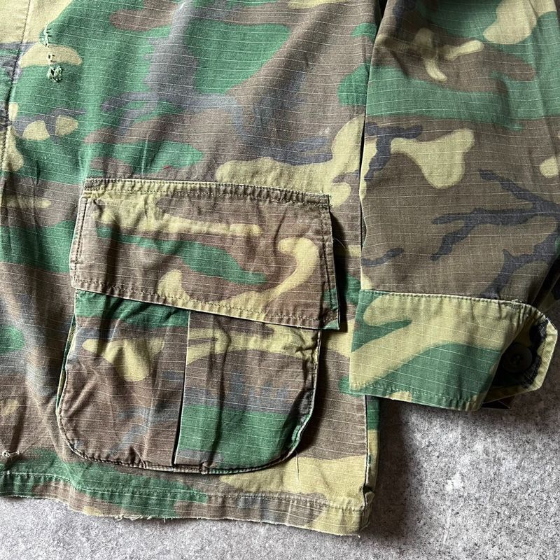 70s US ARMY 米軍実物 4th ERDL グリーンリーフ カモ ジャングル