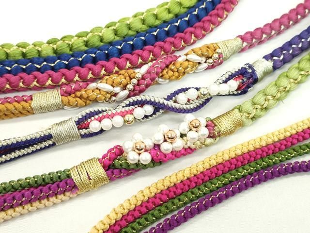 平和屋着物○和装小物 振袖用帯締め 装飾 つまみ細工 ラインストーン