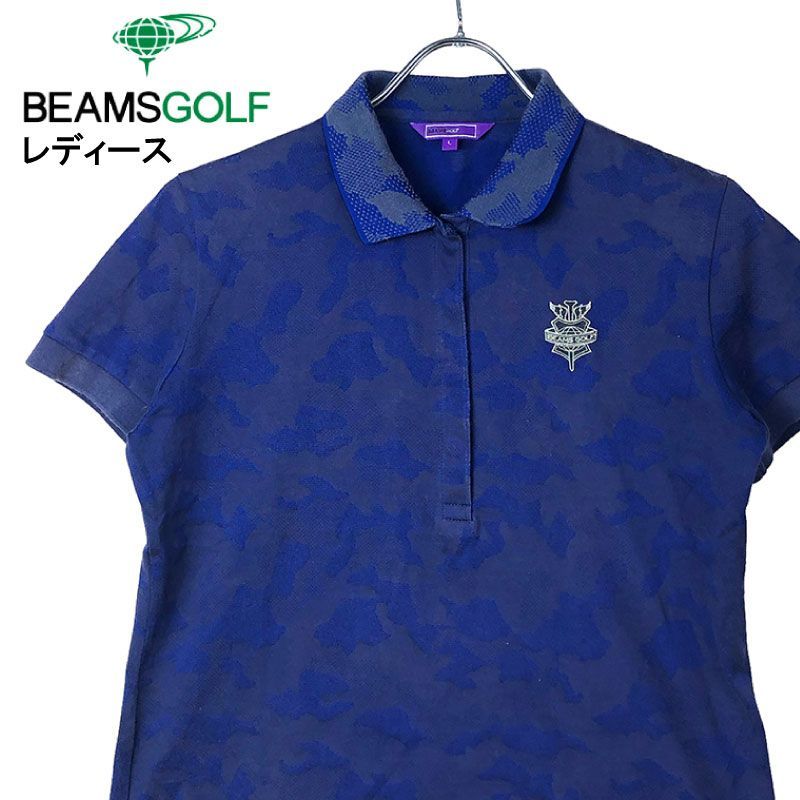 BEAMS GOLF ビームスゴルフ 半袖ポロシャツ ネイビー レディース L