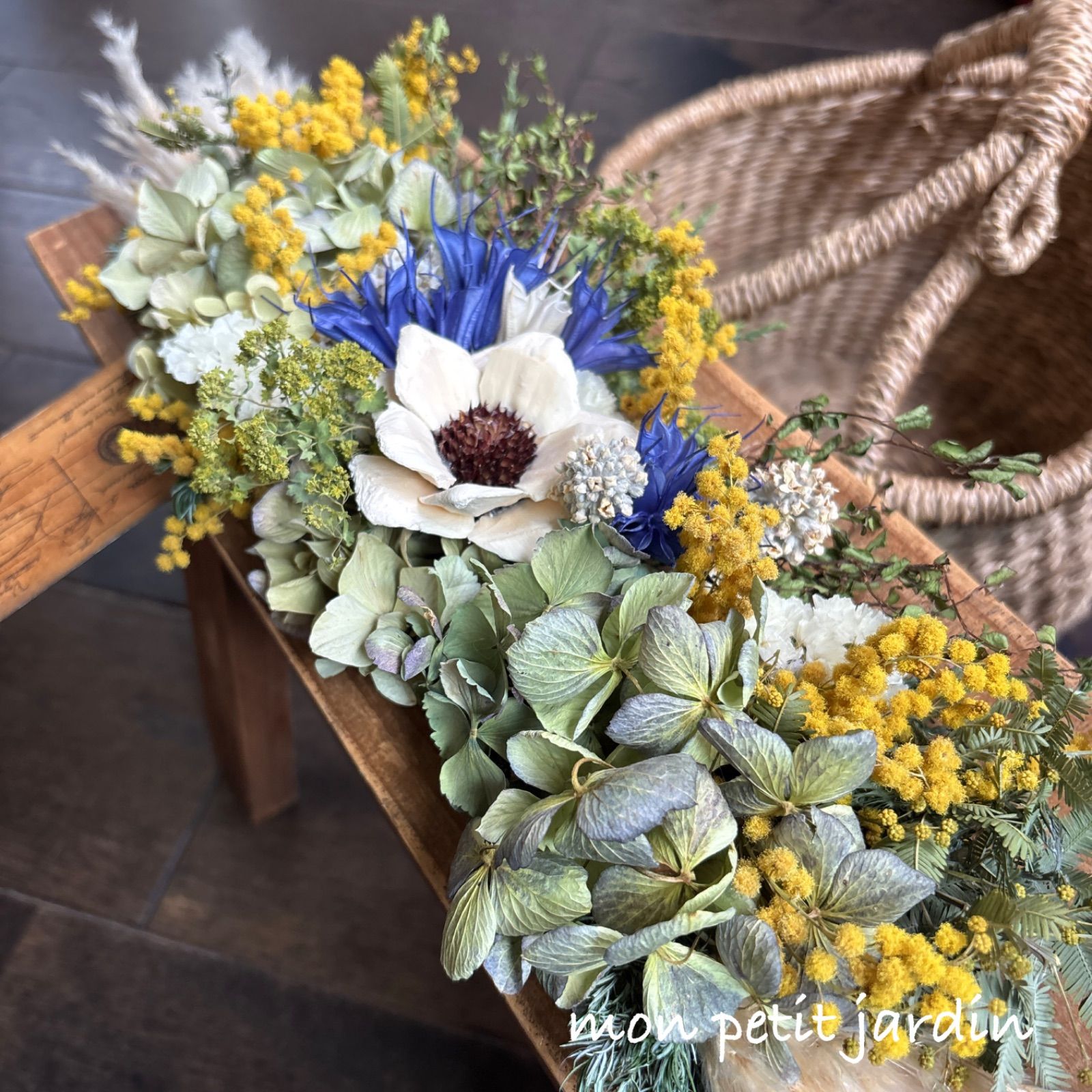 ドライフラワーꕤ︎︎可愛いお花いっぱい 母の日 縦長ガーランドꕤ︎︎