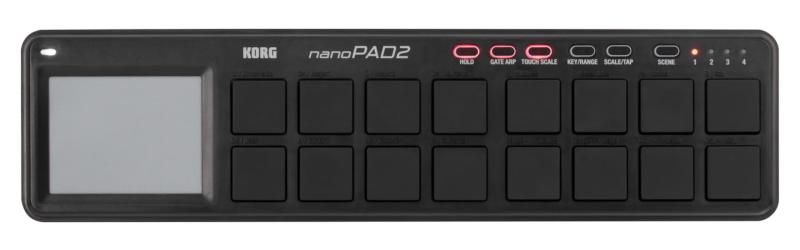 KORG 定番 USB MIDIコントローラー nanoPAD2 BK ブラック ベロシティ対応 16パッド 音楽制作 DTM コンパクト設計で持ち運びに最適 すぐに始められるソフトウェアライセンス込