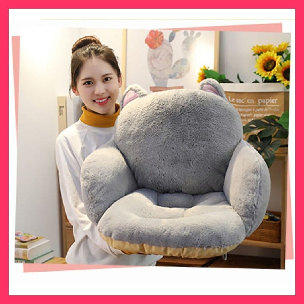 椅子 クッション 座椅子 猫 グレー キャット ぬいぐるみ 抱き枕 椅子