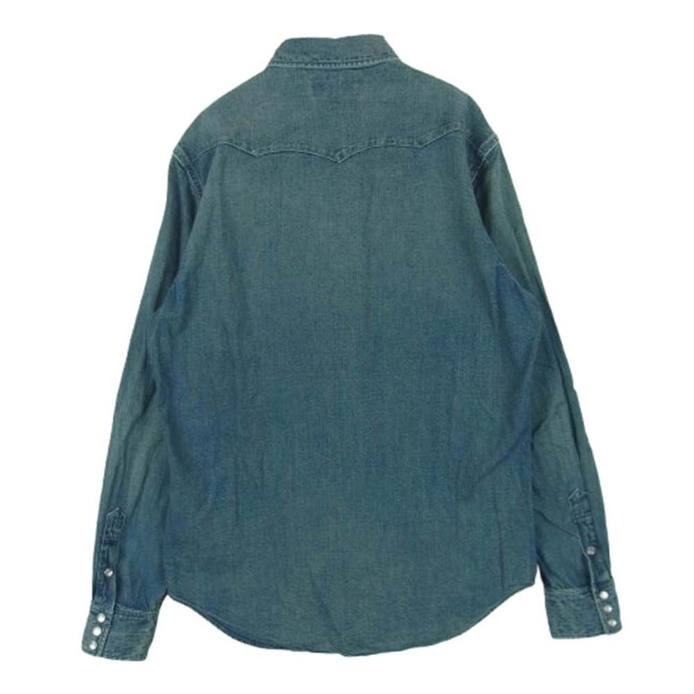 RRL ダブルアールエル 加工 デニム ウエスタン シャツ インディゴブルー系 M