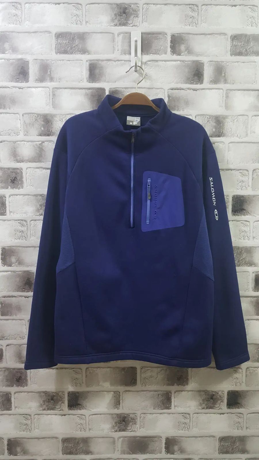100 SALOMON(サロモン) 裏起毛 ハーフジップ a064