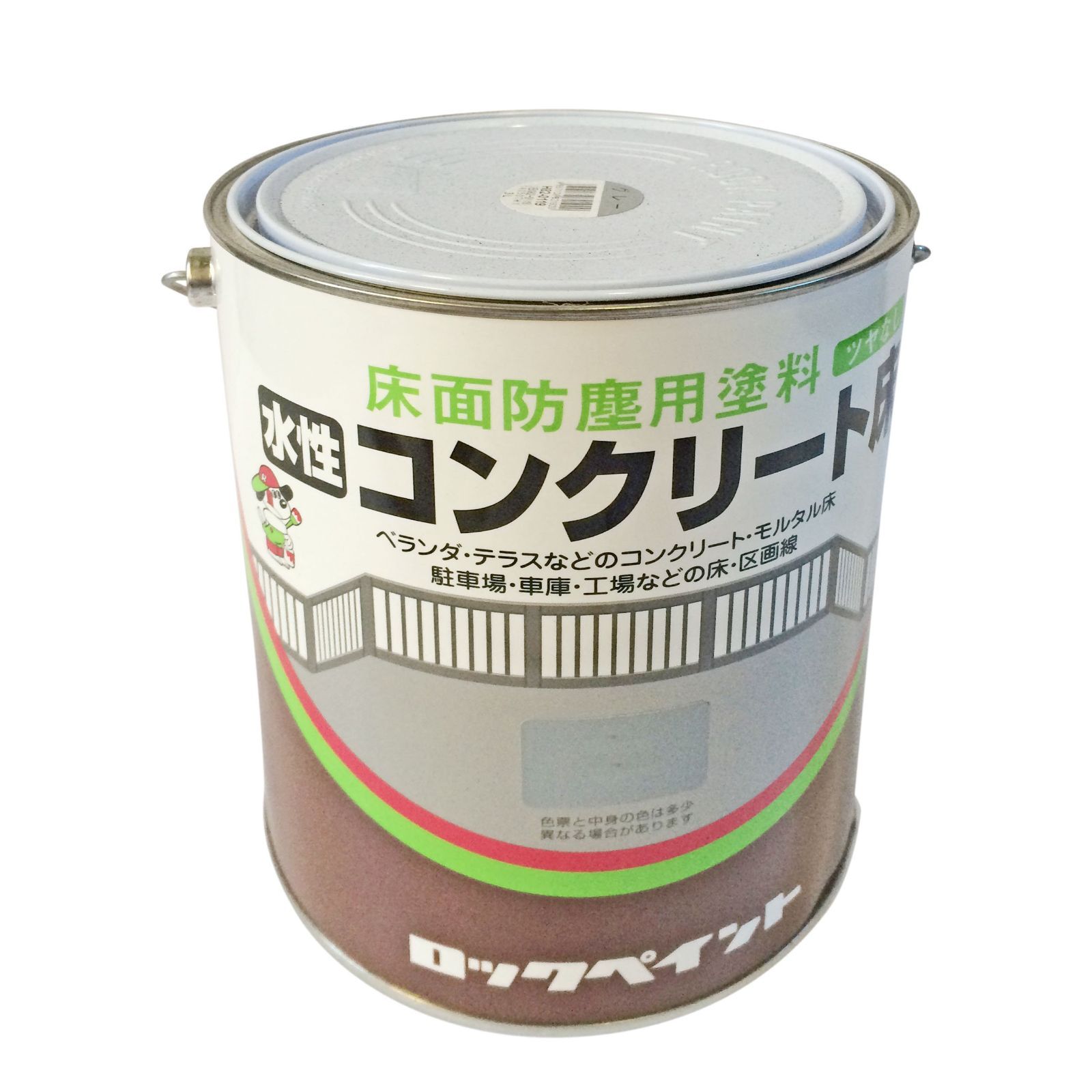 Size 3L_Color グレー ロックペイント 水性床用ツヤ消し塗料 水性コンクリート床 3L H82-0119-02 グレー