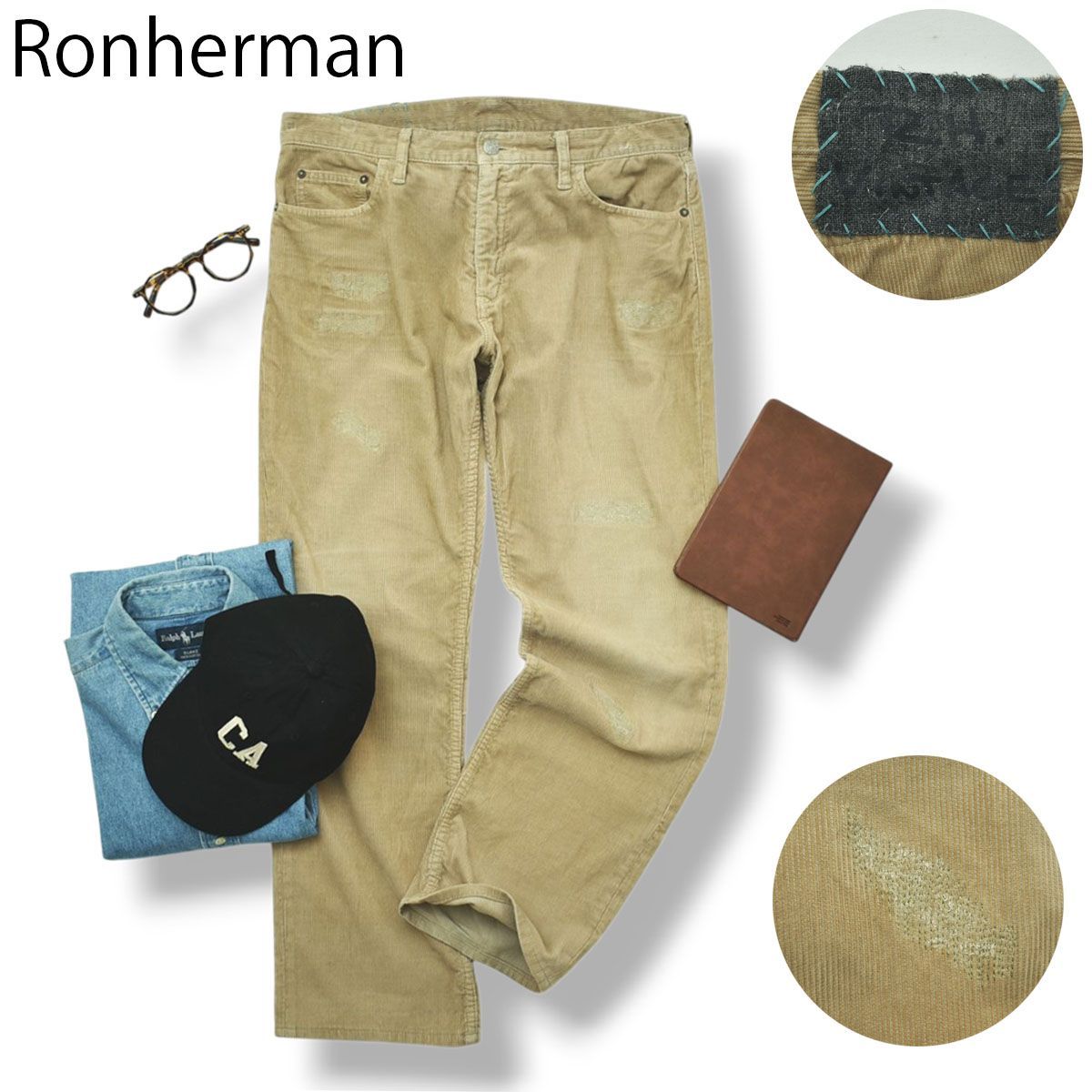 ダメージ加工】 ロンハーマン Ronherman ストレート ヴィンテージ加工 