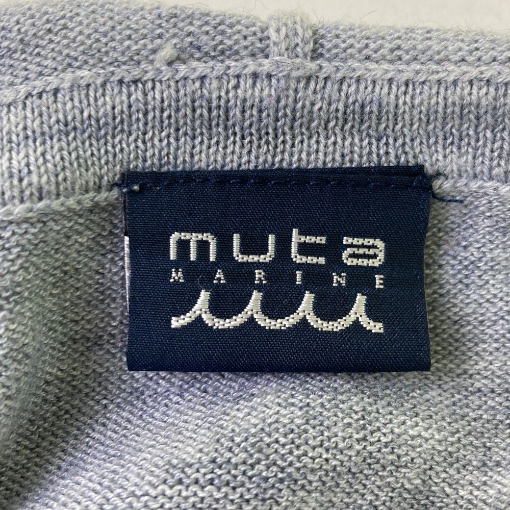 MUTA グレー セーター Lサイズ ロゴ入り ホールガーメントニット (WAVE