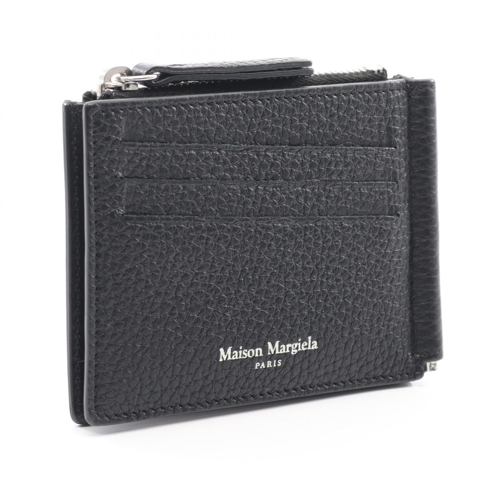 メゾン マルジェラ Maison Margiela 二つ折り財布 ブラック レザー マネークリップウォレット メンズ Used A