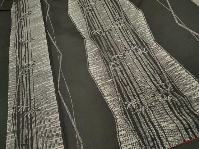 平和屋着物□上質な紬 草花文 黒地 正絹 逸品 CAAW2456in