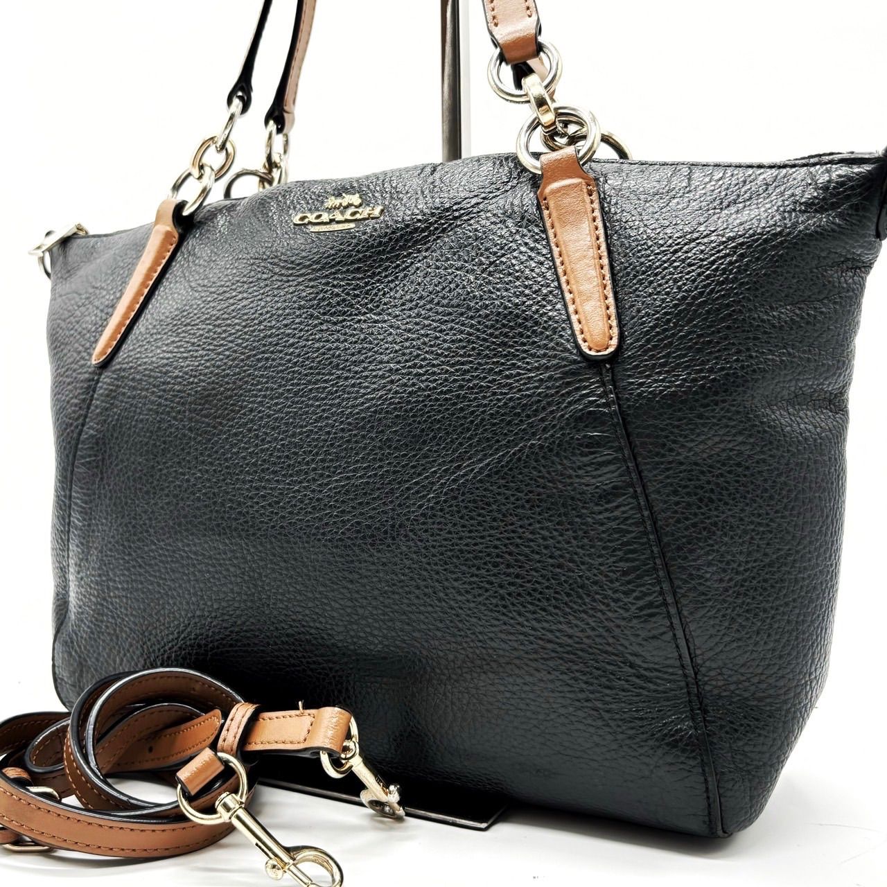 コーチ 2way ショルダーバッグ ゴールド金具 シボレザー COACH 2way