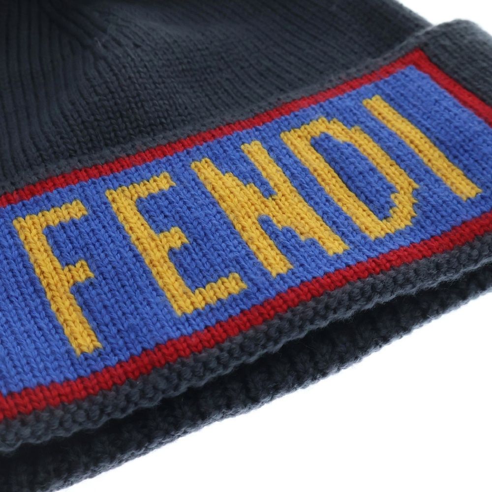 FENDI フェンディ DSMロゴニット帽 グレー FXQ053 A0XP TU FENDI (フェンディ) DSM ロゴ ニット帽 ビーニー グレー FXQ053