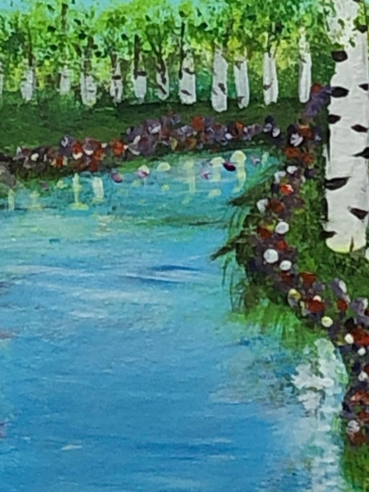 绘画「春の小川」アクリル絵/新品額縁 - メルカリ