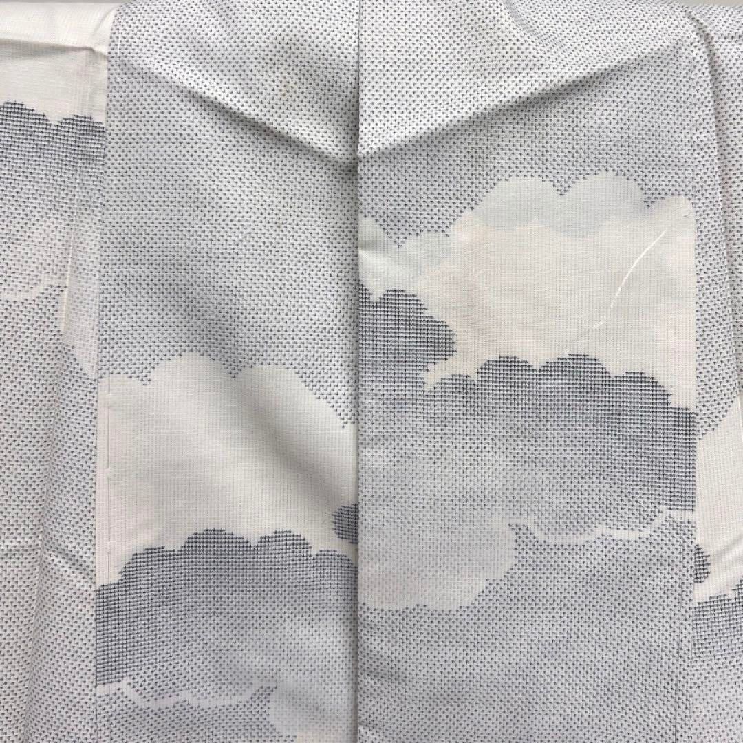 小紋　白大島紬　雲　モノトーン　白地　着物　102a d 小紋 白大島紬 雲 モノトーン 白地 着物 102a d - メルカリ