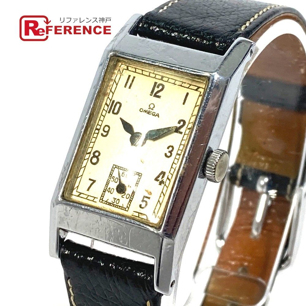 オメガ アンティーク レクタンギュラー 手巻 腕時計 SS シルバー