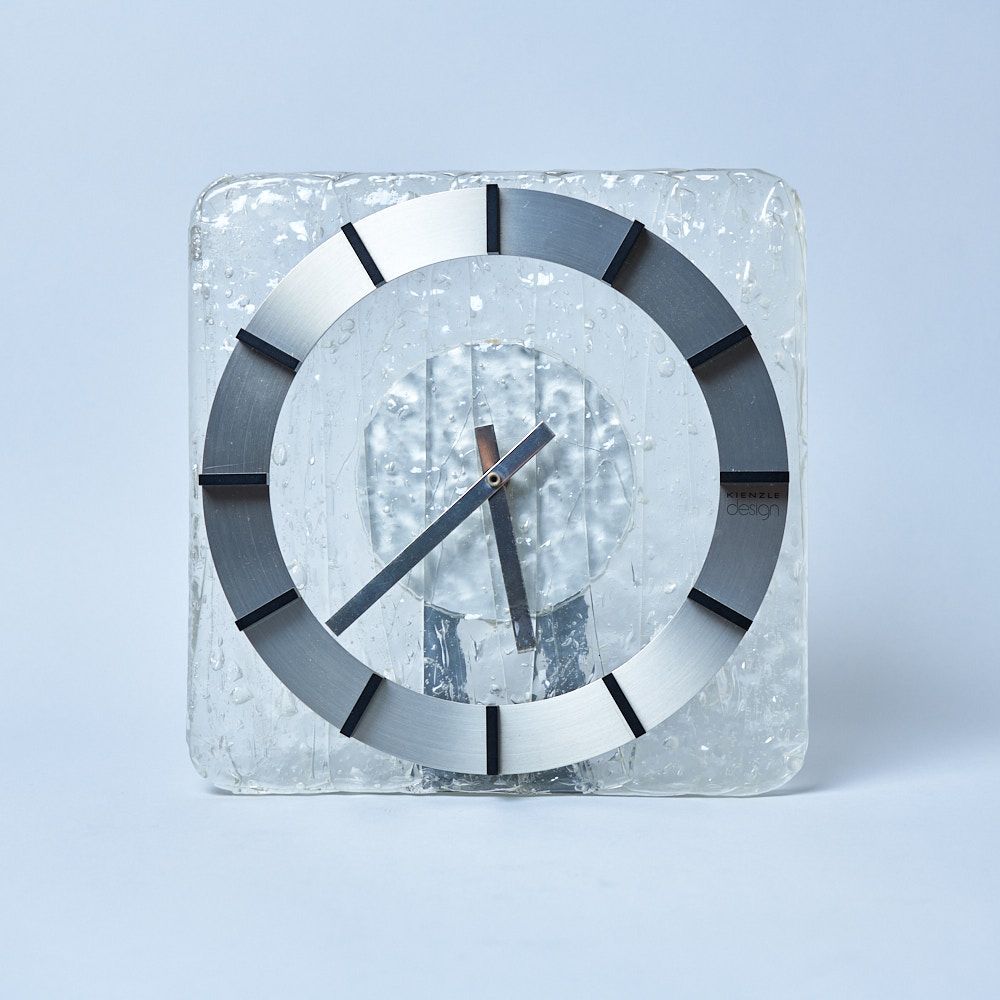 【動作品】1970s Space Age Midcentury Kienzle Germany Ice Look Clock スペースエイジ ミッドセンチュリー ドイツ キンツレー