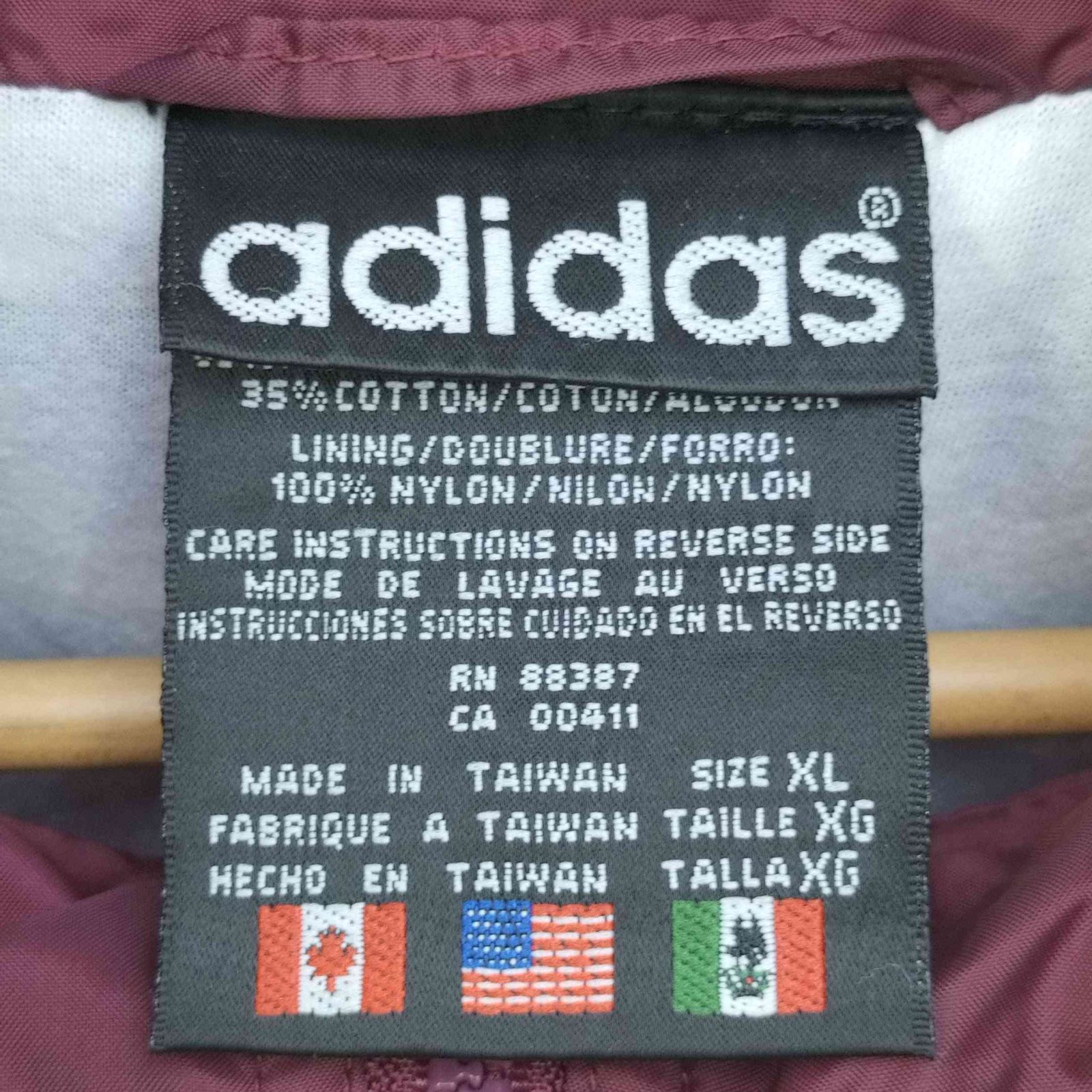 アディダス adidas 80S 万国旗タグ刺繍 ナイロン トラックジャケット