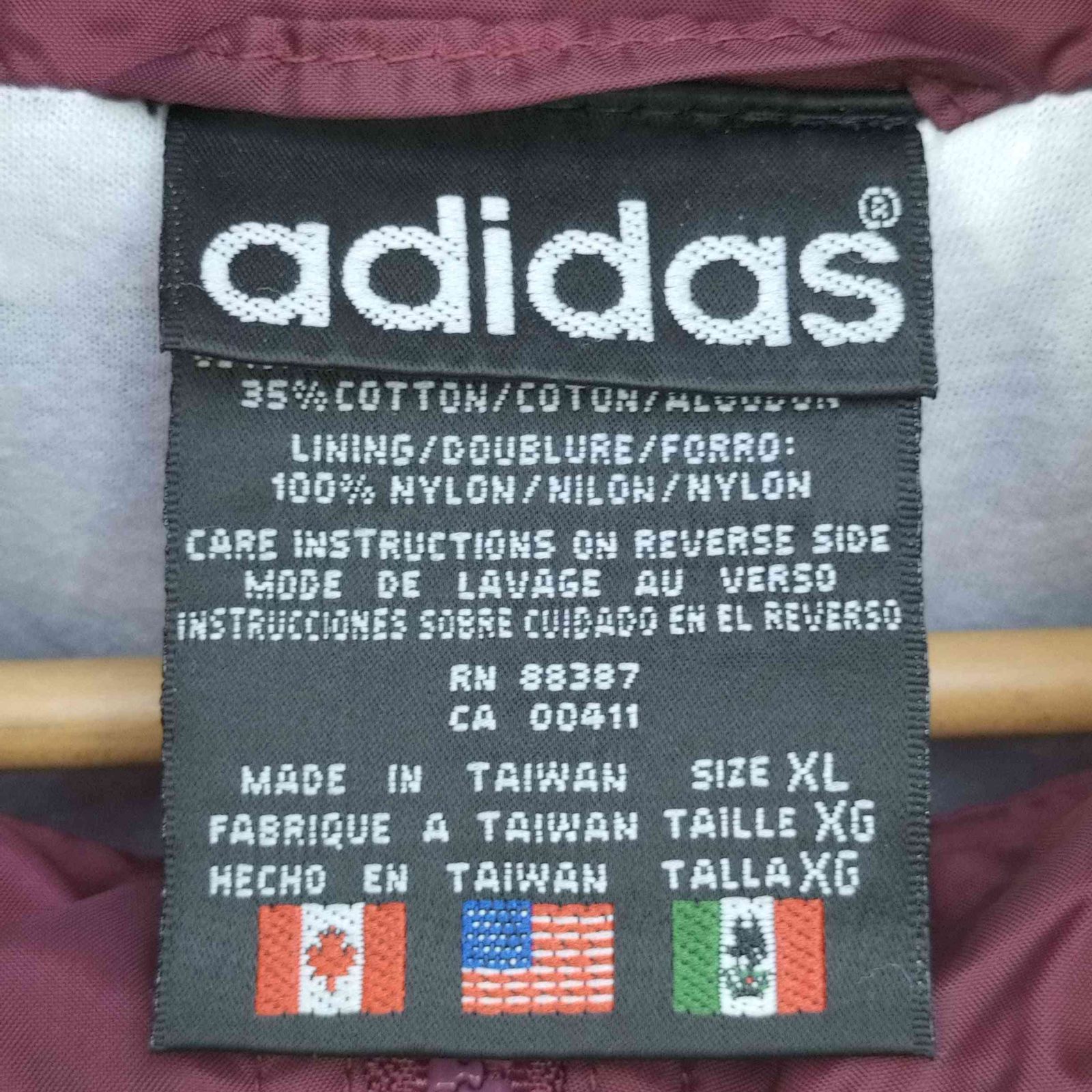 アディダス adidas 80S 万国旗タグ刺繍 ナイロン トラック